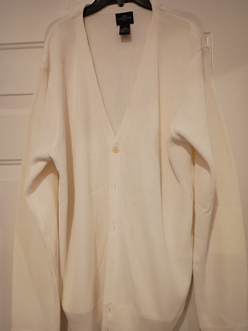 Dockers Men's Ivory Button-Front V-Neck Cardigan